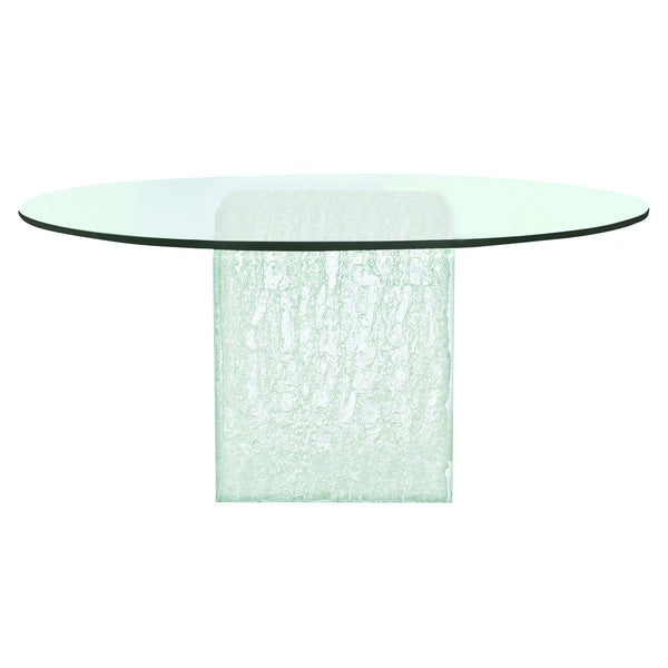 Bernhardt Bernhardt Sculptural Arctic Round Dining Table With Clear Tempered Glass Top And Acrylic Pedestal K1920