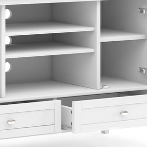 English Elm Warm Shaker Tv Media Stand - Handcrafted White Storage Solution With Classic Style & Cable Management B136P159674-GIGA