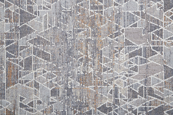 Feizy Rugs Francisco Southwestern-inspired Abstract Rug - Durable, Machine-woven Geometric Design For Any Space Gray,Blue,Orange Polyester,Polypropylene Fra39czfmlt000p18