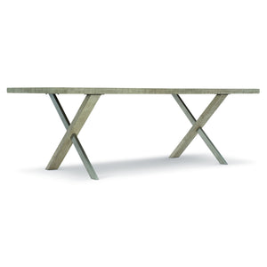 Bernhardt Bernhardt Milo 88" Reclaimed Pine Herringbone Dining Table With Distressed Morel Finish & X-Base, Seats 6-8 398224G
