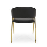 Christopher Knight Home® - Noble House - Gazo Modern Upholstered Dining Chair, Black and Gold - Set of 2