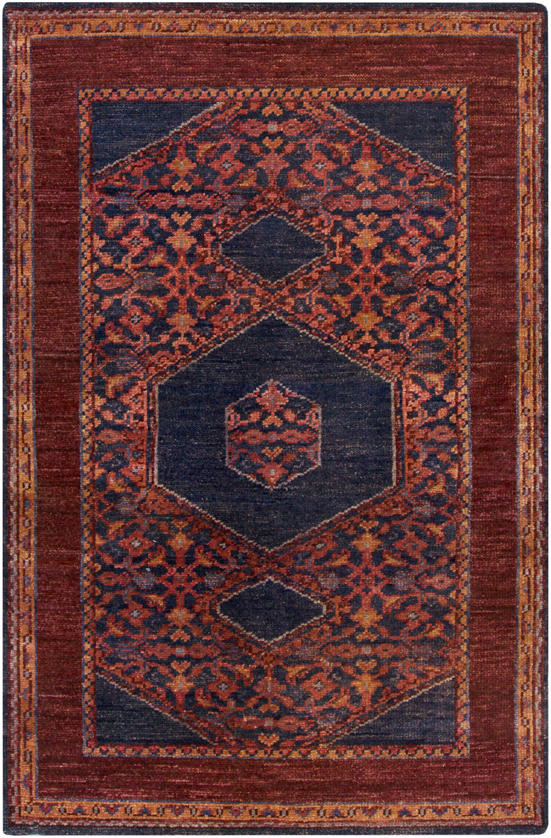 Haven HVN-1216 5'6" x 8'6" Handmade Rug HVN1216-5686  Magenta, Burgundy, Rust, Red, Navy Surya