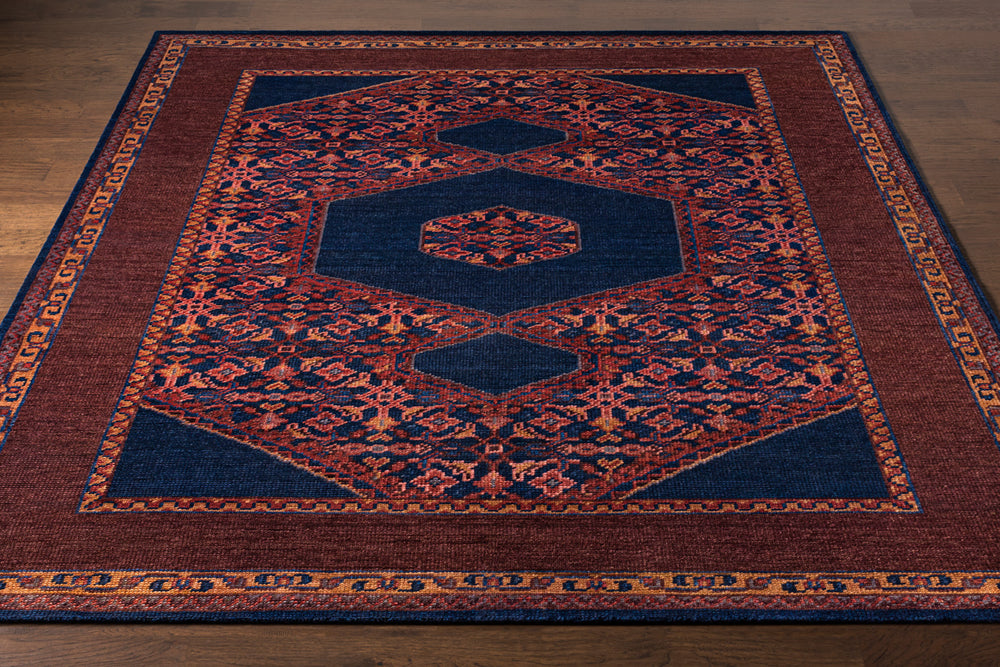 Haven HVN-1216 5'6" x 8'6" Handmade Rug HVN1216-5686  Magenta, Burgundy, Rust, Red, Navy Surya