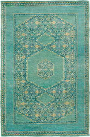 Haven HVN-1217 5'6" x 8'6" Handmade Rug HVN1217-5686  Medium Green, Emerald, Deep Teal, Olive, Grass Green Surya