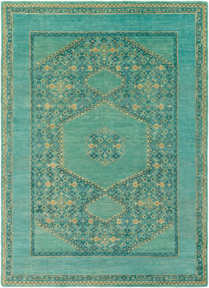 Haven HVN-1217 8' x 11' Handmade Rug HVN1217-811  Medium Green, Emerald, Deep Teal, Olive, Grass Green Surya