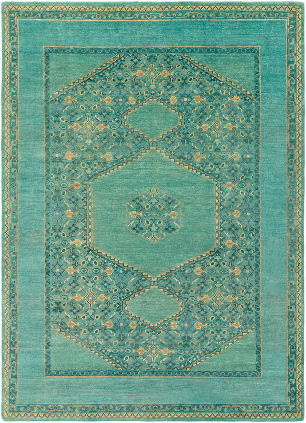Haven HVN-1217 8' x 11' Handmade Rug HVN1217-811  Medium Green, Emerald, Deep Teal, Olive, Grass Green Surya