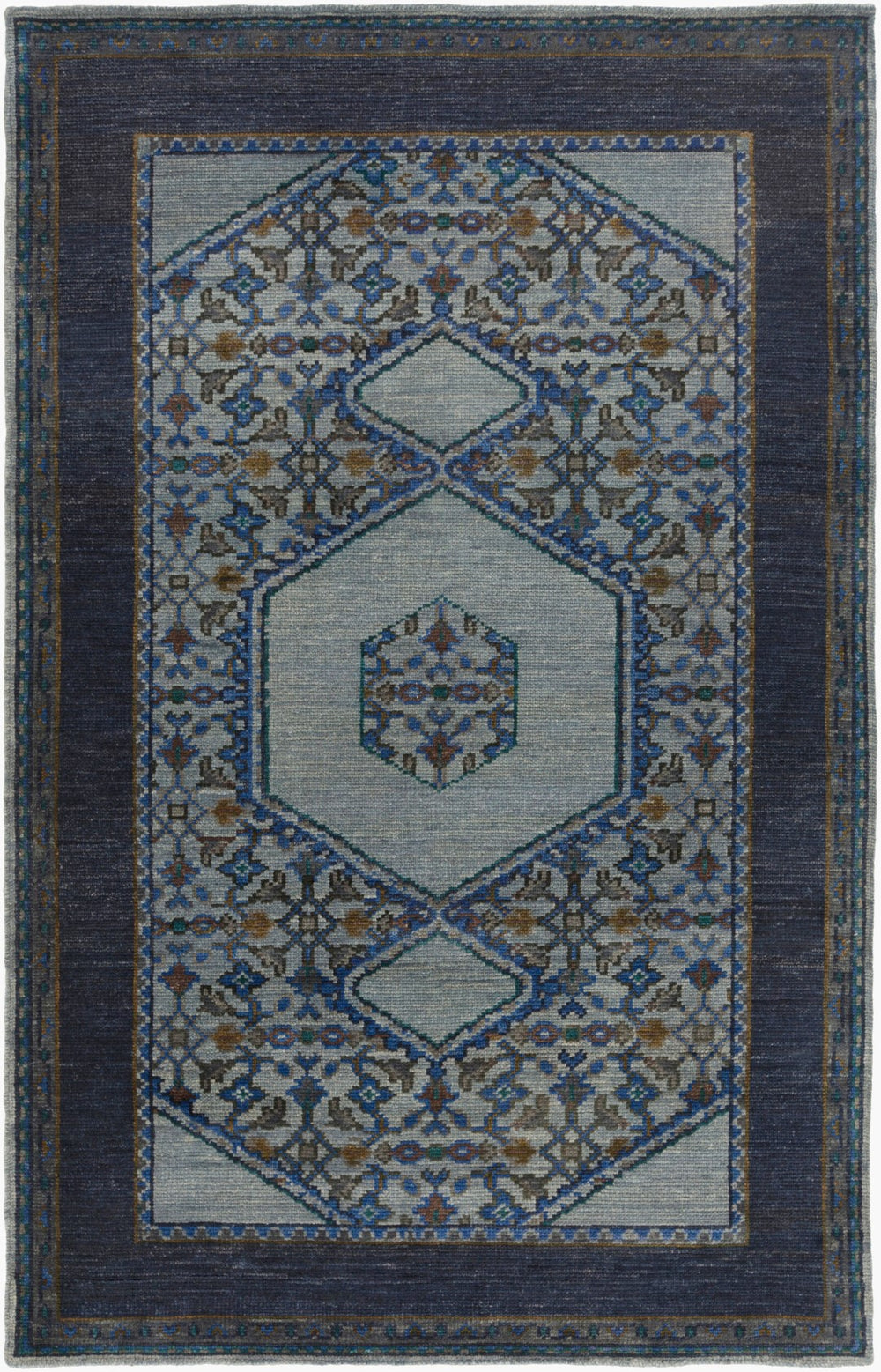 Surya Haven Handmade Wool Rug 2' X 3' - Elegant Low-pile Design, Durable & Timeless Home Accent Piece Navy Wool Hvn1218-23