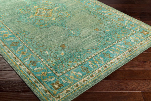 Surya Haven Handmade Wool Rug 2' X 3' - Elegant Low-pile Design, Durable & Timeless Home Accent Piece Emerald Wool Hvn1227-23