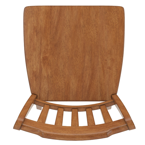 Homelegance By Top-Line Juliette Slat Back Wood Counter Height Chairs (Set of 2) Oak Rubberwood