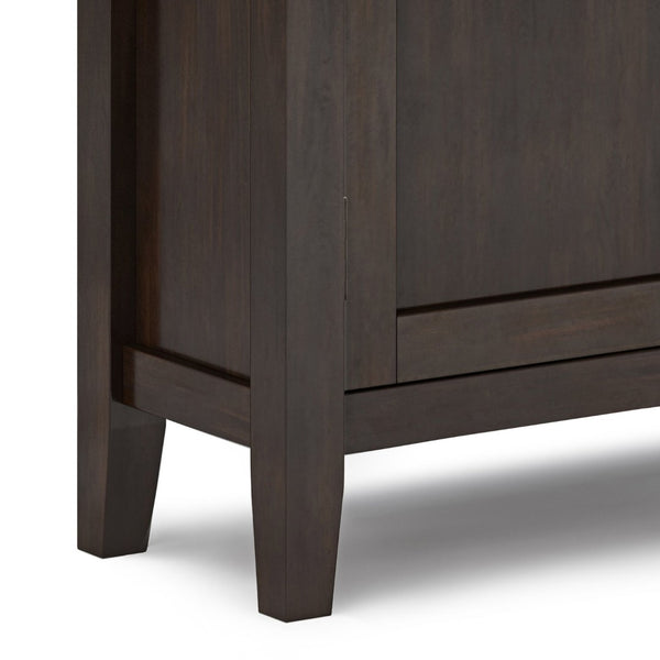 English Elm Redmond Low Storage Cabinet - Handcrafted Solid Wood In Rich Brunette Brown Finish, Elegant Design B136P159525-GIGA