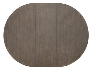 Hooker Furniture Modern Mood Round Dining Table With Alabaster Oak Veneer, Pewter Banding And 18" Leaf Extension Medium Brown 6850-75201-89