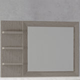 Parker House Pure Modern - Bedroom King Panel Bed With Dresser And Mirror Grey Oak Solids ,Oak Veneers Bpur-3pc-1166-dm