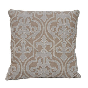 Embroidered Scrollwork 20x20'' Pillow - Tan HVT0897-9979 Elk Home