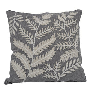 Embroidered Fern 20x20'' Pillow - Gray HVT0897-9981 Elk Home