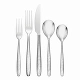 Oneida Storm 20-Piece Flatware Set, Textured Stainless Steel, Dishwasher Safe