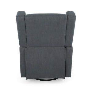 English Elm Christopher Knight Home® - Swivel Recliner Pushback Chair with Lever & Wingback Design, Space-Saving Swivel Recliner for Living Room Charcoal 67547.00CHAR