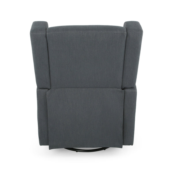 English Elm Christopher Knight Home® - Swivel Recliner Pushback Chair with Lever & Wingback Design, Space-Saving Swivel Recliner for Living Room Charcoal 67547.00CHAR