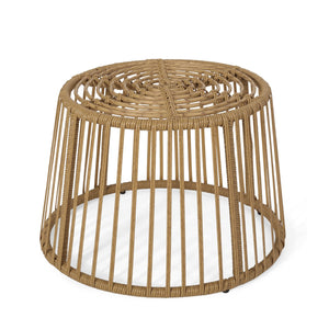 English Elm Elaine Outdoor Club Chair and Side Table Set Faux Rattan Woven Iron Patio Duo 71841.00