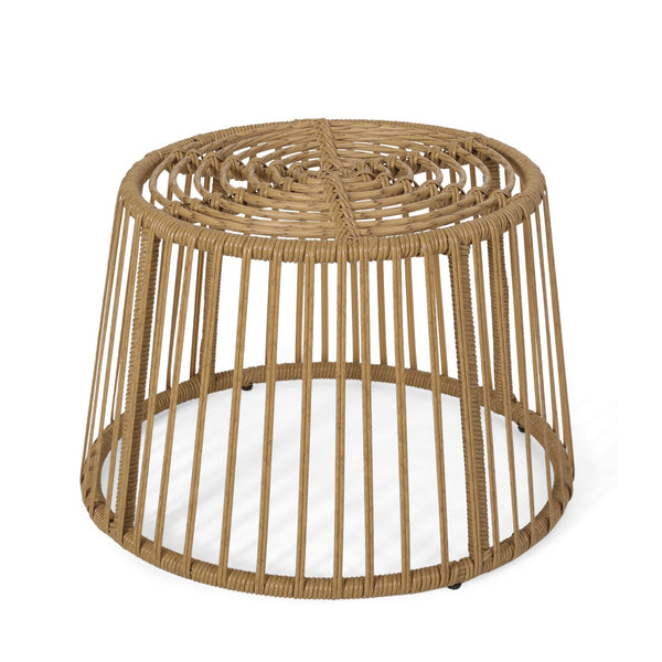 English Elm Elaine Outdoor Club Chair and Side Table Set Faux Rattan Woven Iron Patio Duo 71841.00