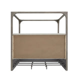 Scott Living Home Griffith California King Canopy Bed Gray with Light Wood Finish P367-BR-K6 Pulaski Furniture