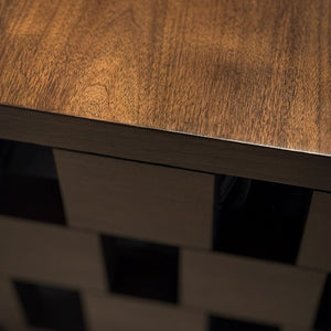 A.R.T. Furniture Verge Modern Walnut End Table with Geometric Design & Storage Shelf for Living Room Elegance 337303-1960