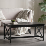 Christopher Knight Home® - Noble House - Nester Indoor Farmhouse Black Finished Acacia Wood Coffee Table