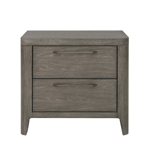 Scott Living Home Griffith Two Drawer Nightstand Gray with Light Wood Finish P367DJ140 Pulaski Furniture