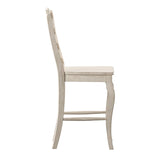 Homelegance By Top-Line Juliette French Ladder Back Wood Counter Height Chairs (Set of 2) White Rubberwood