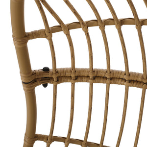 English Elm Christopher Knight Home® - SANSA Outdoor Wicker Hanging Basket Chair with Water‑Resistant Cushions, Iron Frame, Weatherproof Lounge Brown+Beige 70429.00LBGE