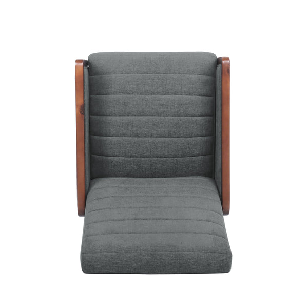English Elm Christopher Knight Home® - Fabric Mid-Century Recliner Chair Grey – Pushback Upholstered Seat, Channel Stitching, Birch Wood Frame, Cozy 70451.00FGRY