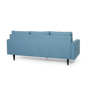 English Elm Jenny Button Tufted Waffle Stitch Fabric Sofa with Tapered Rubberwood Legs for Living Rooms 66890.00ABLU_66890.00BBLU
