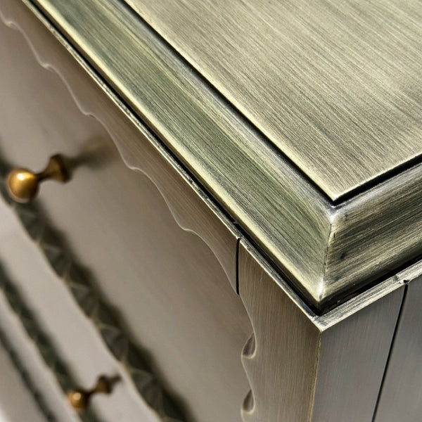 A.R.T. Furniture Harbor Accent Chest in Weathered Sage Green - Rustic Charm with Scalloped Trim & Three Drawers 338397-2718