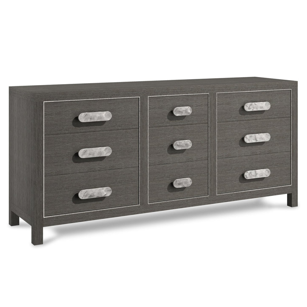 Bernhardt Bernhardt Prado Dresser Porcini Finish — Rustic Modern 9-Drawer Soft-Close, Ash & Oak Veneers, Metal Accents 324052B