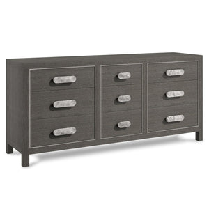 Bernhardt Bernhardt Prado Dresser Porcini Finish — Rustic Modern 9-Drawer Soft-Close, Ash & Oak Veneers, Metal Accents 324052B