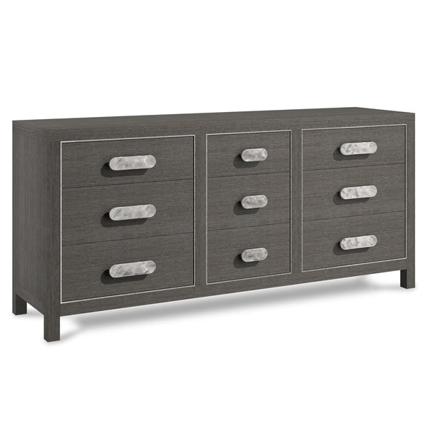 Bernhardt Bernhardt Prado Dresser Porcini Finish — Rustic Modern 9-Drawer Soft-Close, Ash & Oak Veneers, Metal Accents 324052B