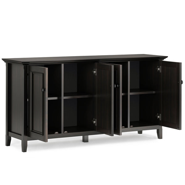 English Elm Amherst 66" Solid Wood Storage Cabinet In Hickory Brown - Stylish Buffet With Adjustable Shelves B136P158352