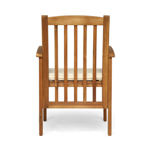 English Elm Christopher Knight Home® - CASA Acacia Dining Chair Set with Water-Resistant Cushions, Durable Solid Wood Patio Seating, Stylish Slat Design Brown 61720.00