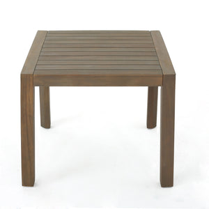 English Elm Christopher Knight Home® - LEAH Acacia 3-Piece Outdoor Chat Set with Water-Resistant Cushions and Slat Paneled Tabletop Beige 40 L x 25.75 W x 18.75 H 60915.00GRY