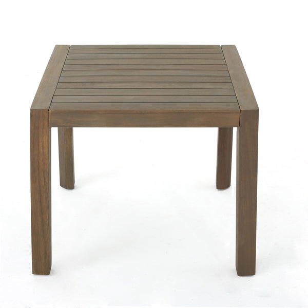 English Elm Christopher Knight Home® - LEAH Acacia 3-Piece Outdoor Chat Set with Water-Resistant Cushions and Slat Paneled Tabletop Beige 40 L x 25.75 W x 18.75 H 60915.00GRY