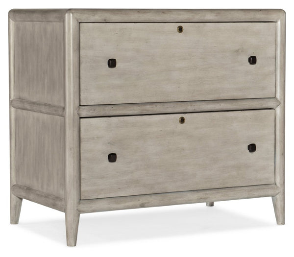 Hooker Furniture Burnham Grey Mink Lateral File With Locking Drawers, Alder Veneer, Dark Bronze Knobs, Smooth Ball-Bearing Slides 5921-10466-90