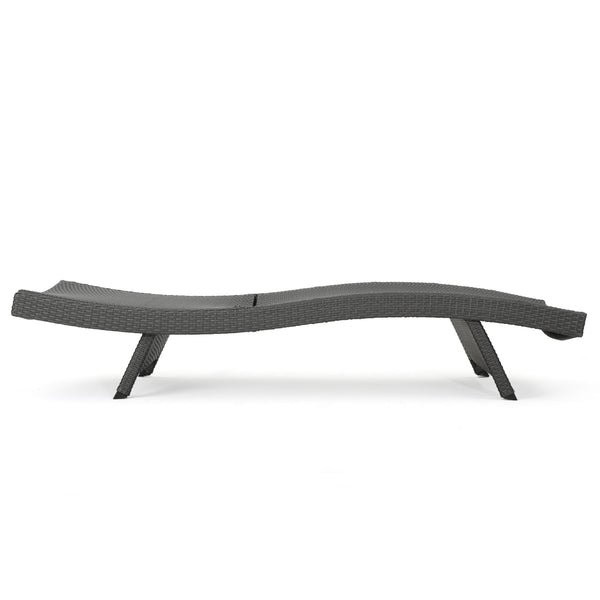 English Elm Christopher Knight Home® - Salem Pe Wicker Chaise Lounge - Stylish Grey Outdoor Seating With Weather-Resistant Comfort 52005.00GRY