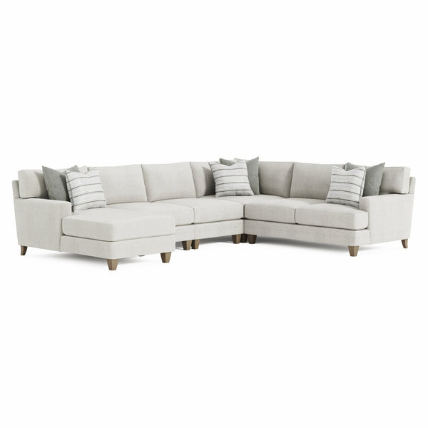 Bernhardt Bernhardt Mila 5-Piece Sectional With Right-Facing Chaise, Natural Fabric, Deep Seating Comfort And Sleek Tapered Legs - Made to Order Beige 107" W x 137" D x 33.5" H K1981