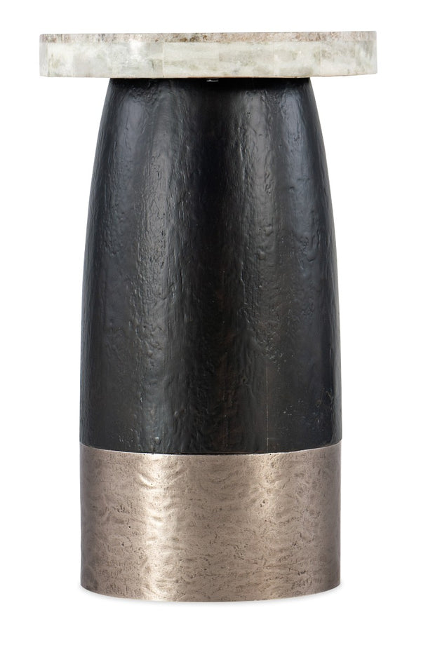 Hooker Furniture Chapman Honed Silver Travertine Martini Table With Hand-Hammered Pewter Accent, Urban Contemporary Standby 6033-50005-00