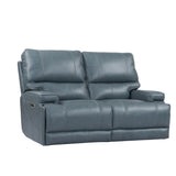 Parker House Parker Living Whitman - Verona Azure - Powered By Freemotion Cordless Power Reclining Loveseat Verona Azure Top Grain Leather with Match (X) MWHI#822PH-P25-VAZ