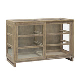 Vitrine Sliding Door Display Case Gray with Light Wood finish P301545 Pulaski Furniture