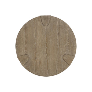 Bernhardt Bernhardt Tribeca Round Side Table With Aurum Wire-Brushed Oak Finish, Lower Shelf & Shaped Legs 333122