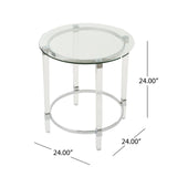 Christopher Knight Home® - Noble House - Orianna Acrylic and Tempered Glass Circular Table