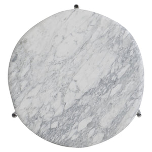 Bernhardt Bernhardt Arris Cocktail Table With Arabescato Marble Top & Polished Stainless Steel Base, 17" H 321011