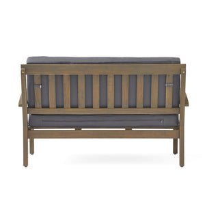 English Elm Christopher Knight Home® - Peyton Outdoor Loveseat & Coffee Table Set - Stylish Acacia Wood With Water-Resistant Cushions 57972.00SETGRY