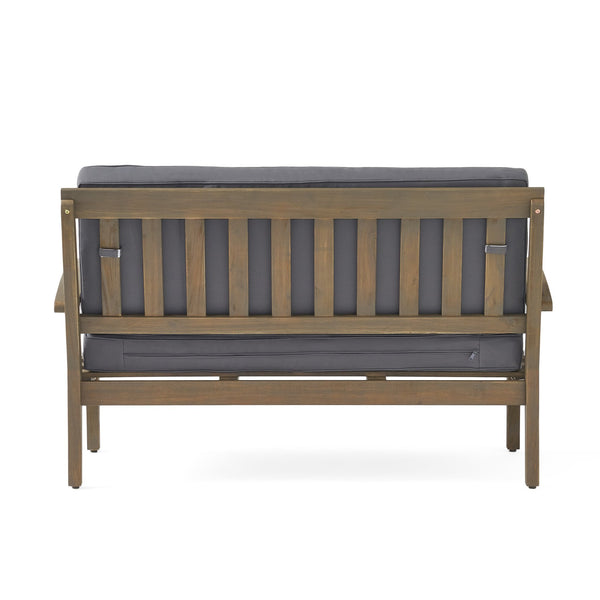 English Elm Christopher Knight Home® - Peyton Outdoor Loveseat & Coffee Table Set - Stylish Acacia Wood With Water-Resistant Cushions 57972.00SETGRY